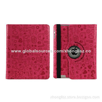 PU Case for iPad, with Emboss Pattern